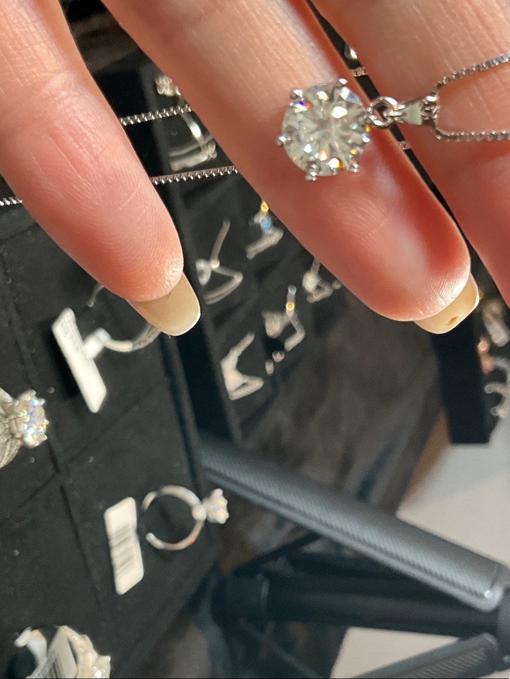 Classic Solitaire Pendant Necklace in Silver with Clear Stone